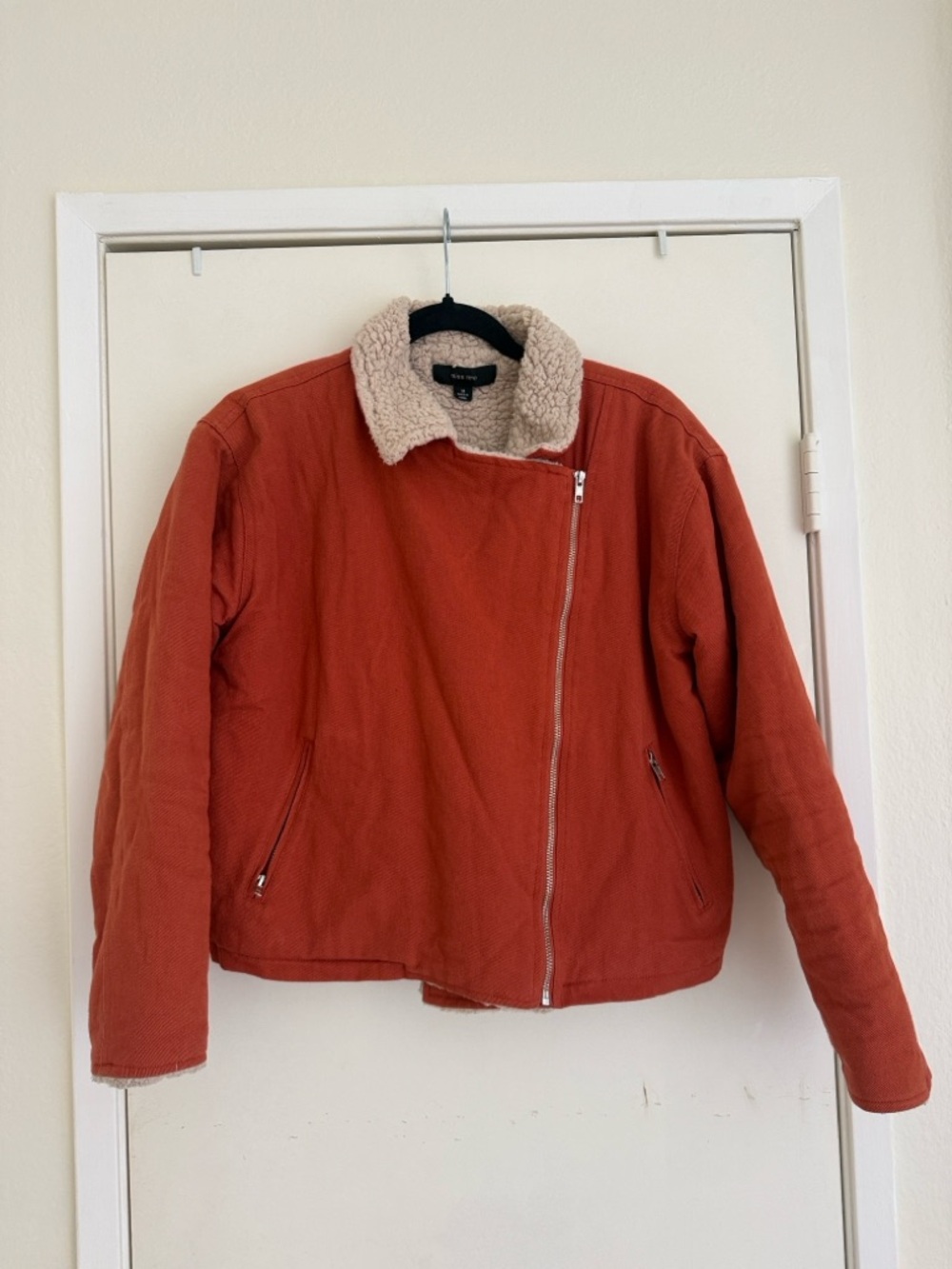 Miss Love Sherpa-Lined Rust Women’s Cropped Jacket size M